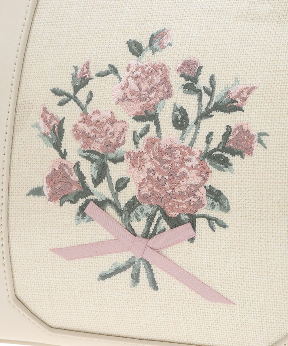 □ブーケ刺繍スクエアがま口バッグ/an another angelus [53BC05a003