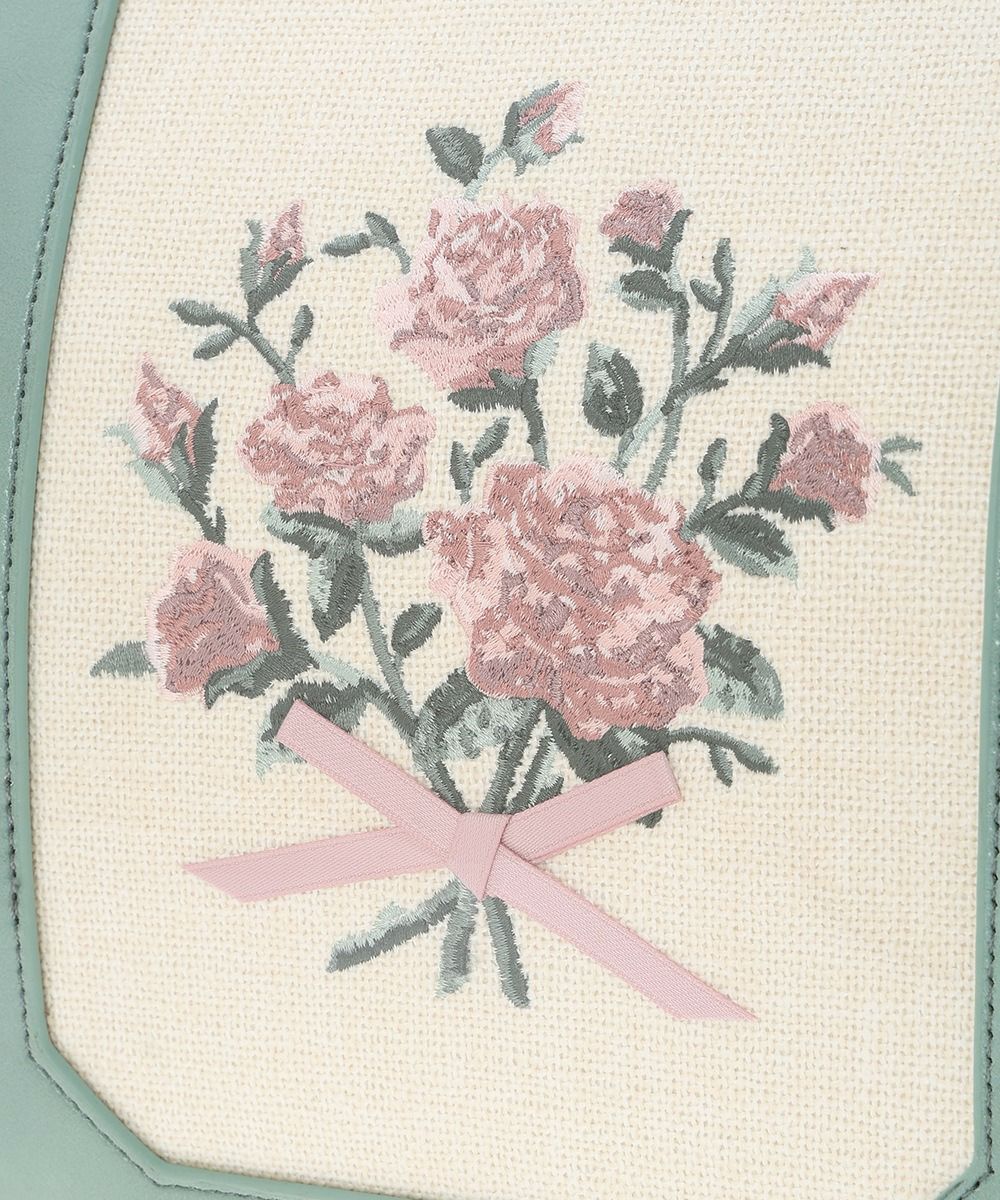 □ブーケ刺繍スクエアがま口バッグ/an another angelus [53BC05a003