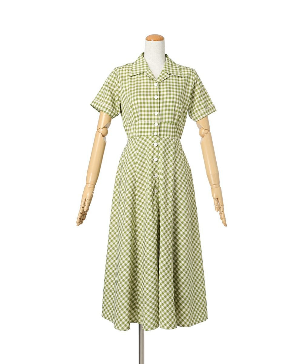 □レトロギンガム開衿ワンピース/an another angelus [53BE03h004] | F