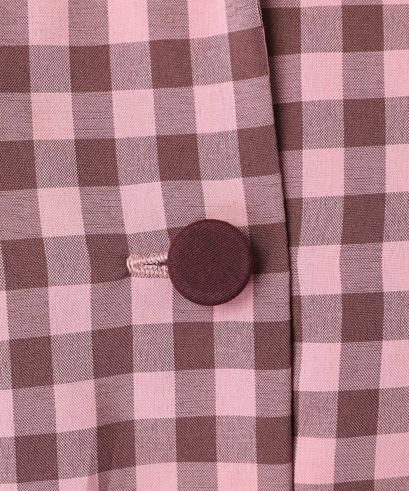 釦アップ (pink×brown)