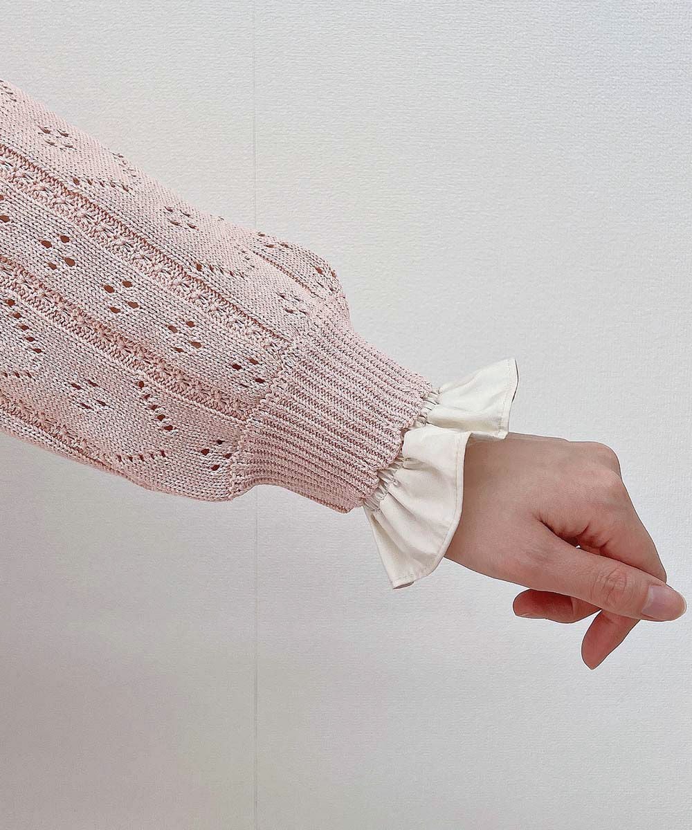 □ストライプ透かし編みニットボレロ/F i.n.t [53AJ06j001] | F i.n.t