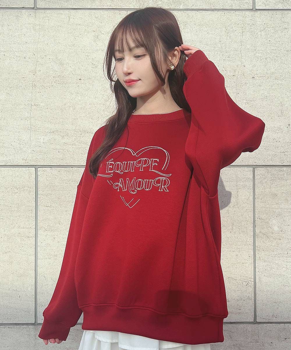 □ステッチハートロゴ刺繍スウェット/F i.n.t [52AI03j010] | F i.n.t