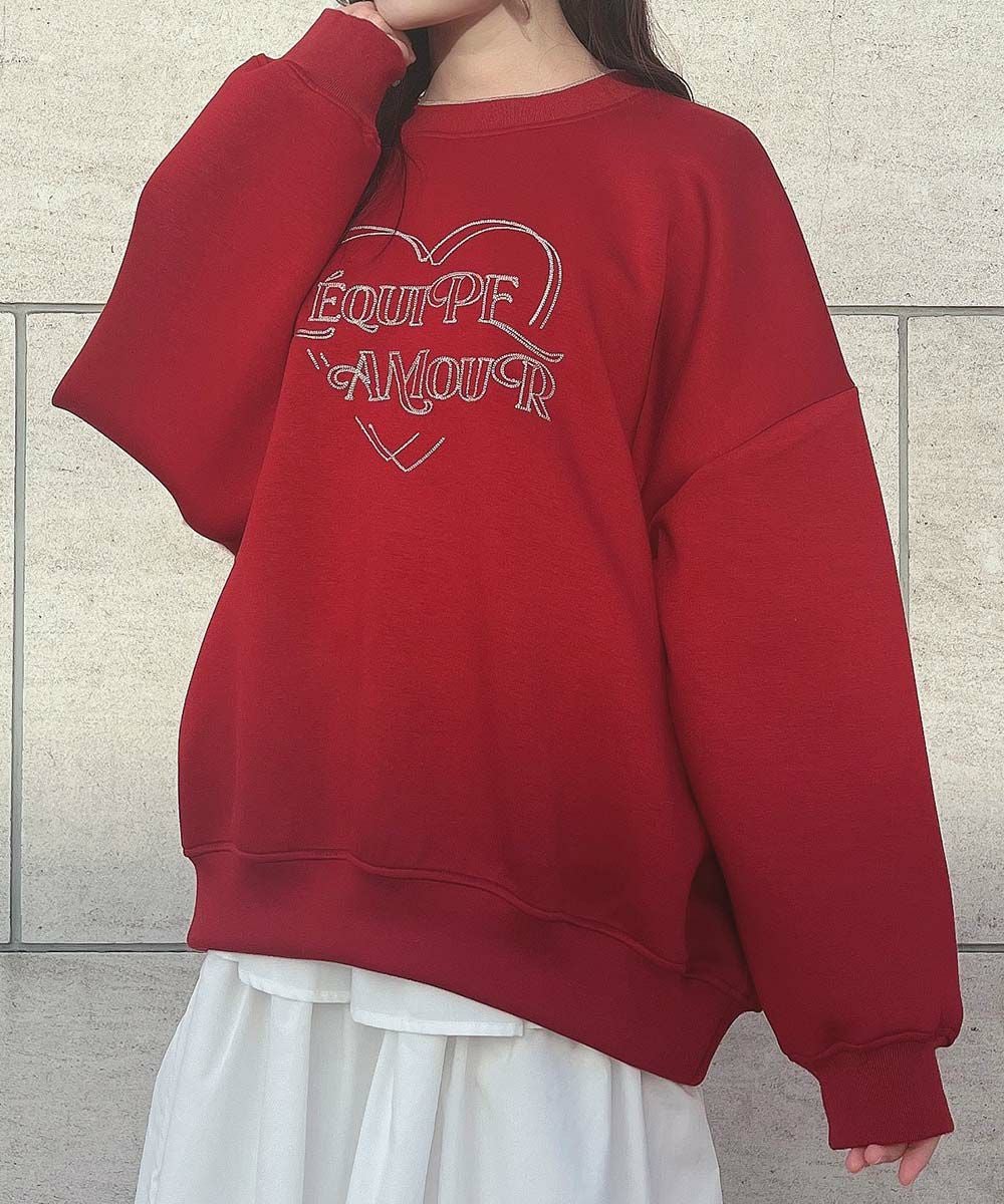□ステッチハートロゴ刺繍スウェット/F i.n.t [52AI03j010] | F i.n.t
