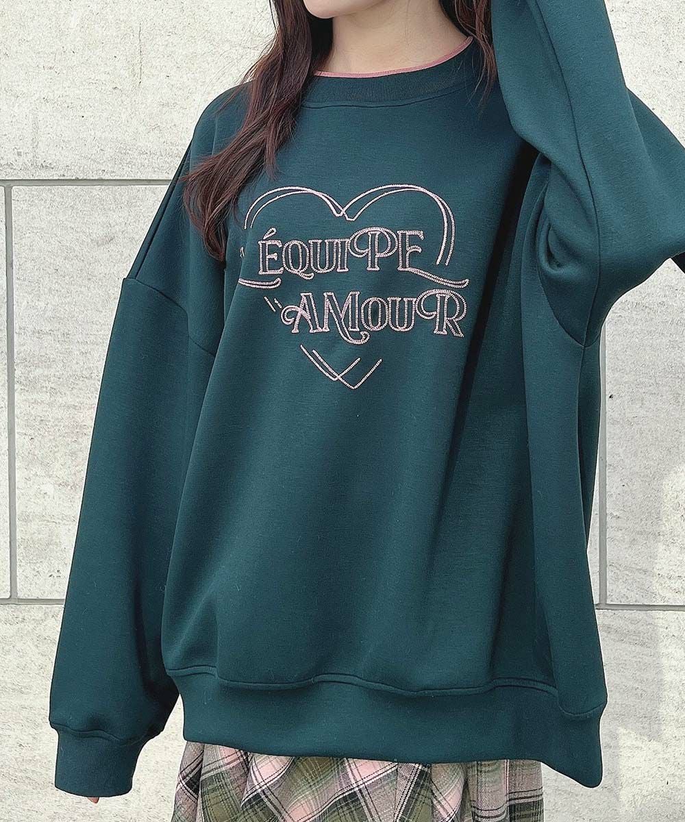 □ステッチハートロゴ刺繍スウェット/F i.n.t [52AI03j010] | F i.n.t