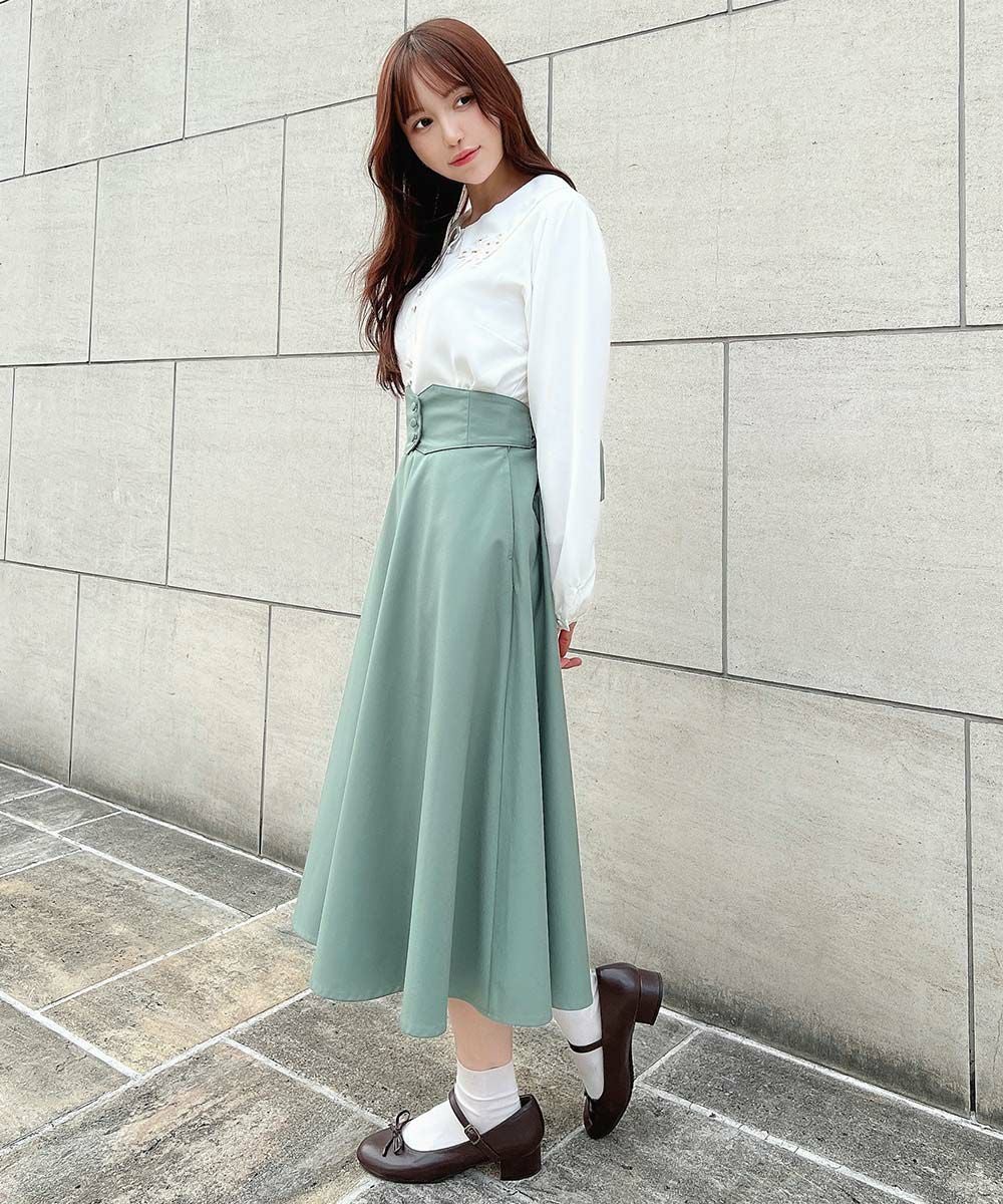 美品 IENA 完売 モチーフプリントギャザーカフス ブラウス THREE FIFTY STANDARD ピコ刺しゅうのコットンギャザーブラウス〈オフ