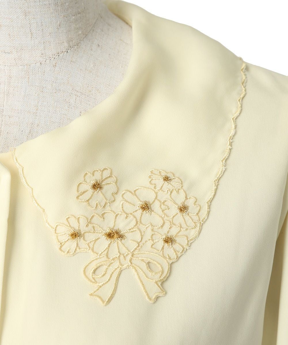 □ミニブーケ刺繍カットワーク衿ブラウス/F i.n.t [53AF02j009] | F