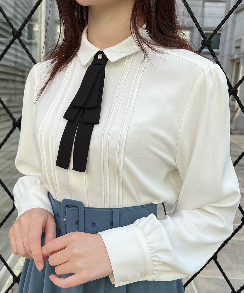 □多重リボンタイ付きブラウス/an another angelus [53BF02j003] | F