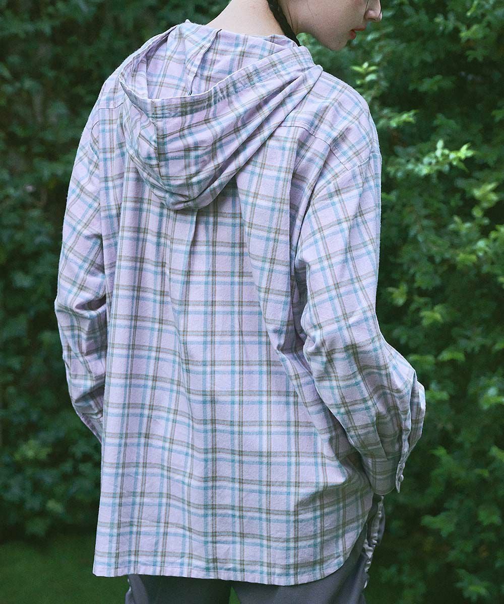 □フード付きビッグチェックシャツ/F i.n.t [53AF01j008] | F i.n.t