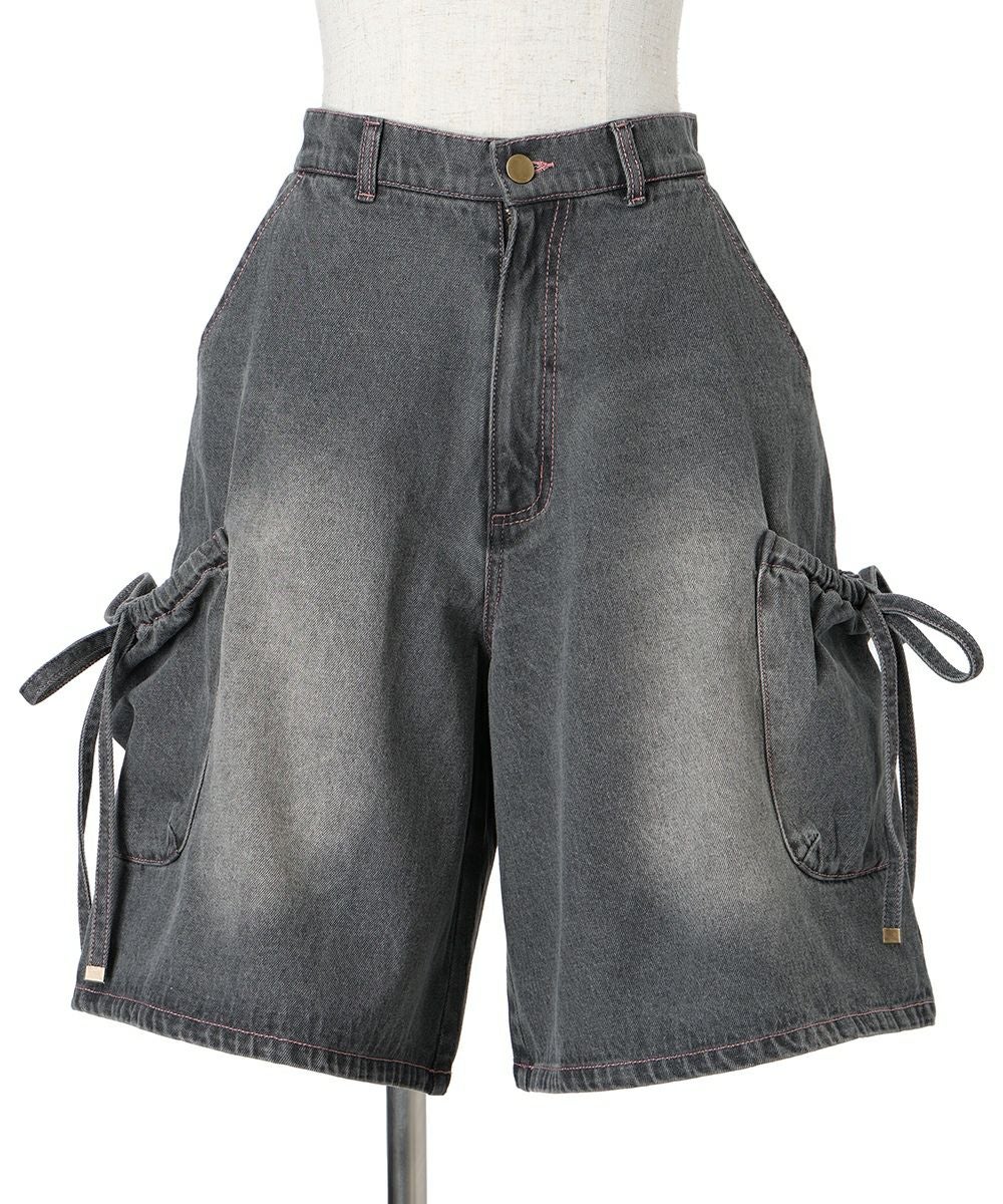 □ドロストリボンデニムハーフパンツ/F i.n.t [53AH06m002] | F i.n.t