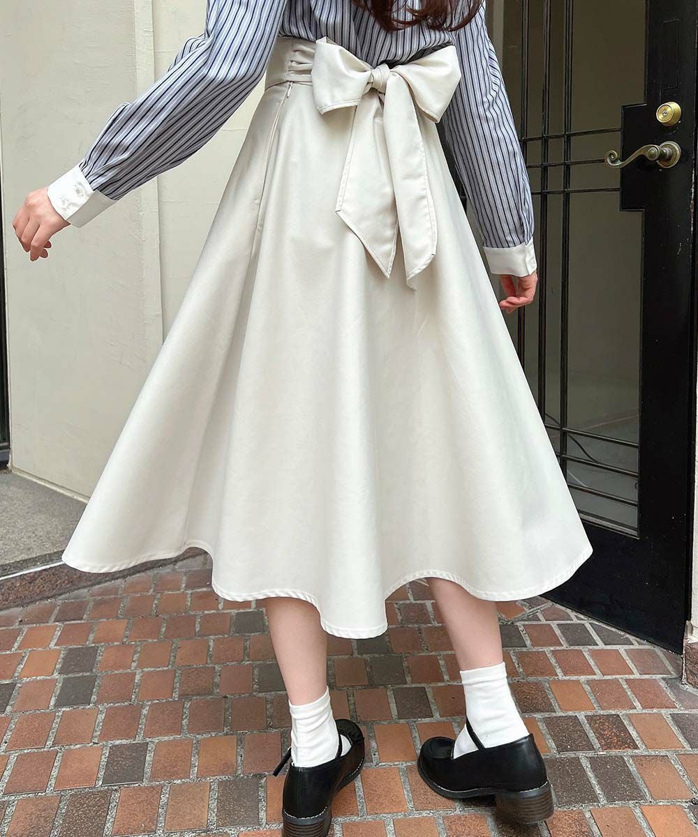 □【サイズ展開】コルセットベルト2wayフレアースカート/F&A