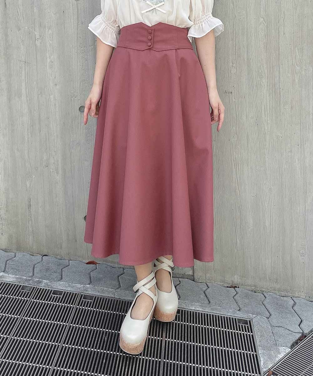 □【サイズ展開】コルセットベルト2wayフレアースカート/F&A