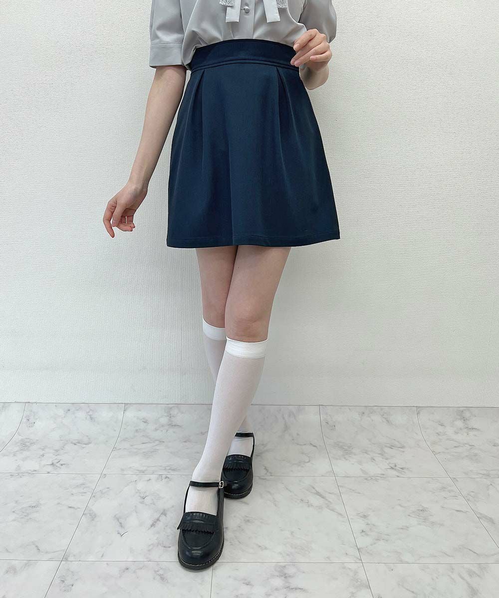 Katie ELEGANT ME リボンミニスカート　ネイビー　フリーサイズ フロントリボンミニスカート