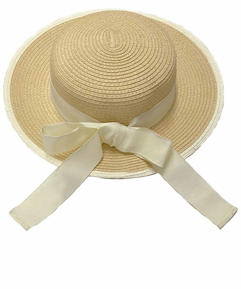 リボン (beige×white)