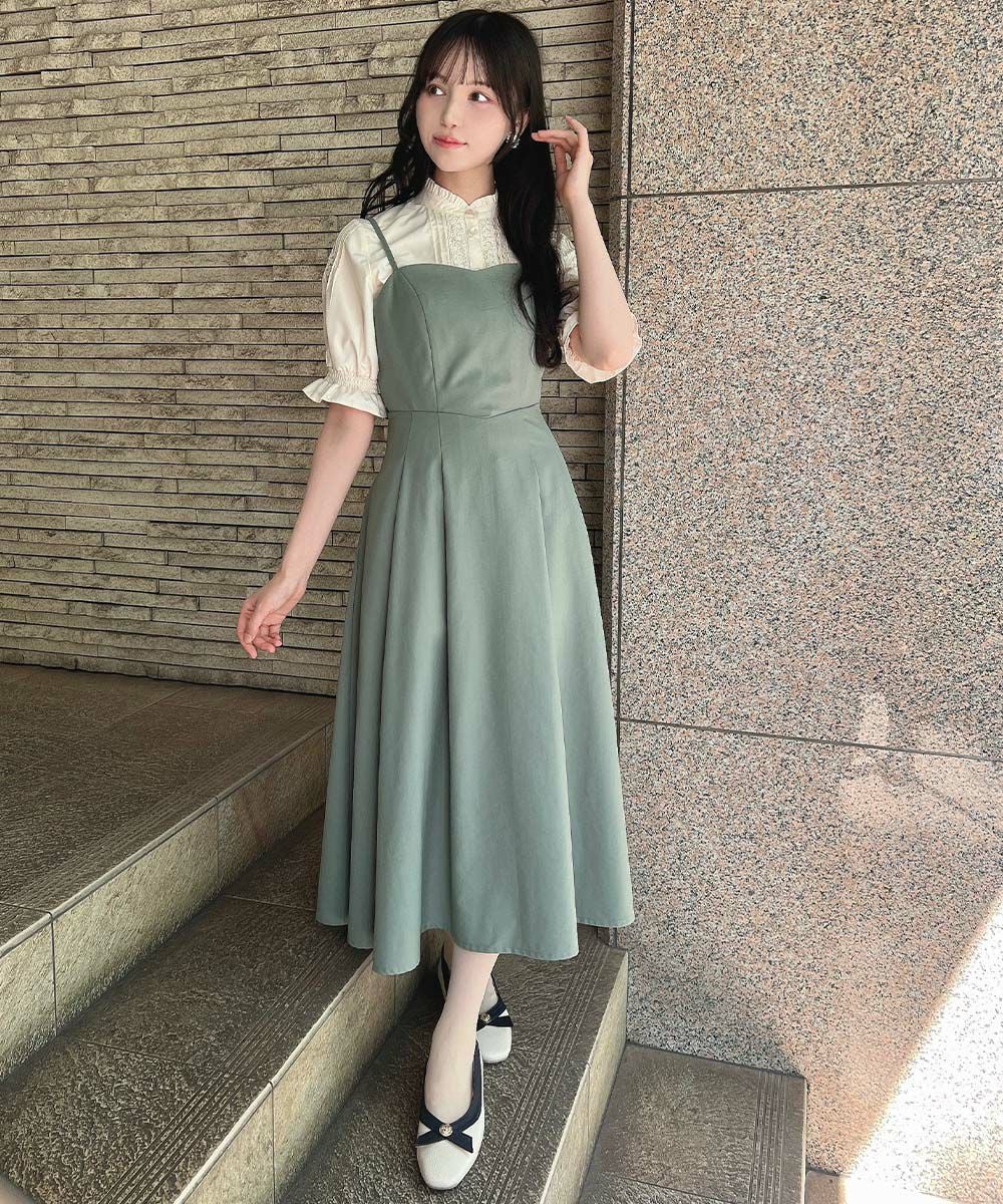 □バックカッティングキャミワンピース/an another angelus