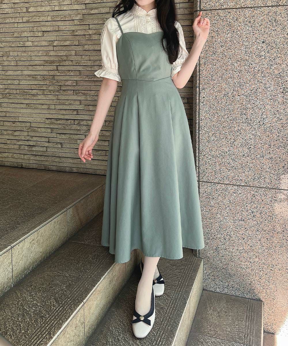 □バックカッティングキャミワンピース/an another angelus