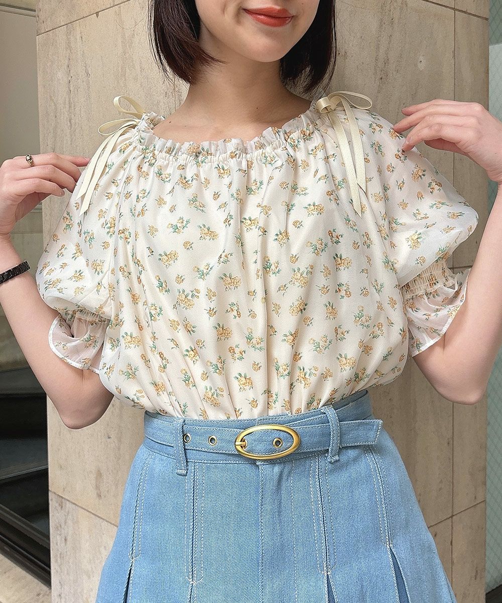 □小花柄シアーシャーリングブラウス/F i.n.t [53AF02h012] | F i.n.t