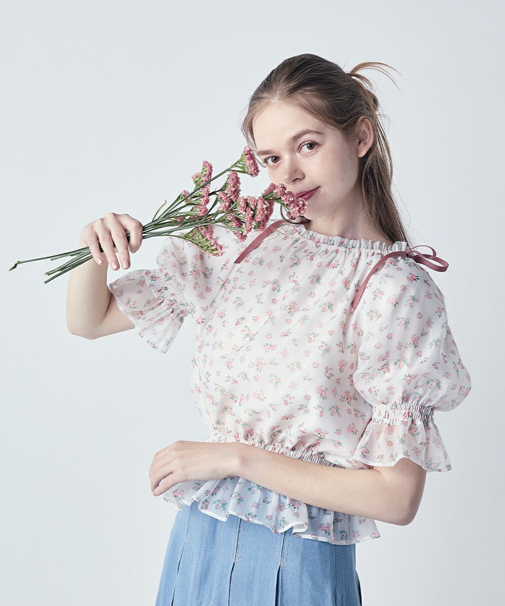 □小花柄シアーシャーリングブラウス/F i.n.t [53AF02h012] | F i.n.t