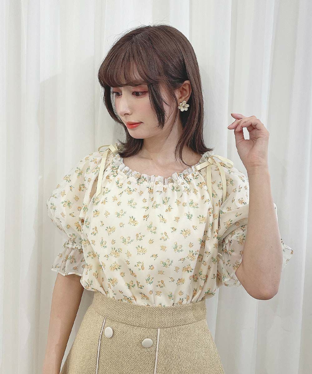 □小花柄シアーシャーリングブラウス/F i.n.t [53AF02h012] | F i.n.t