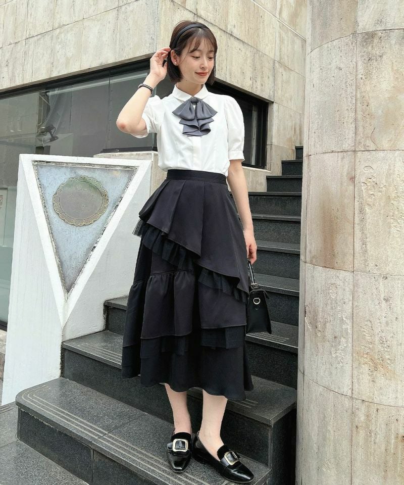 an another angelus ブラウス他3点セット レースリボンタイ付き5分袖ブラウス/an another angelus [57BF02h013