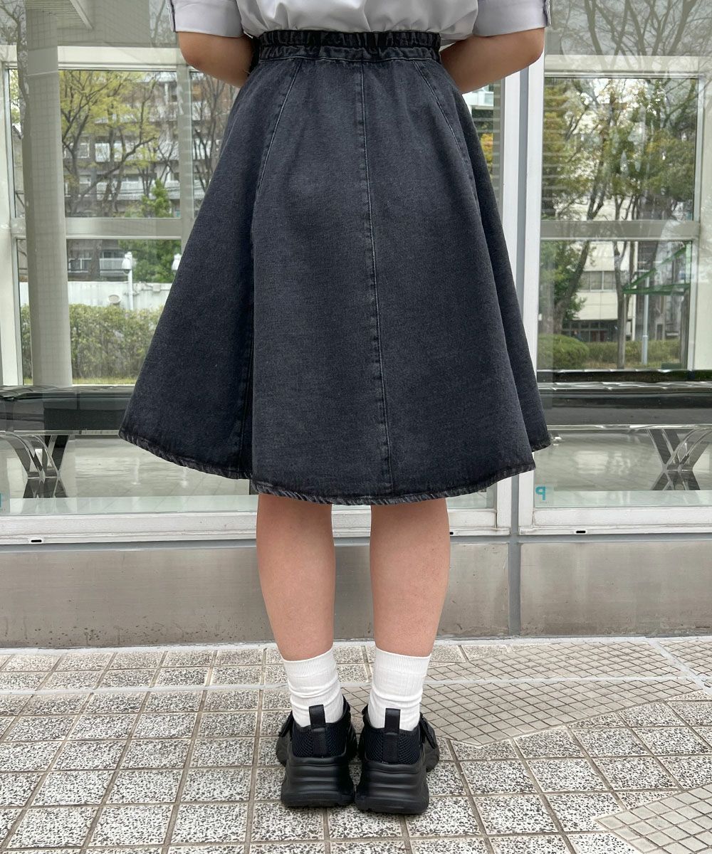 かおりん様33度アシメトップスカーキ、シニカルデニムスカート黒 □レースアップアシメヘムデニムスカート/F i.n.t [53AG06n005] | F