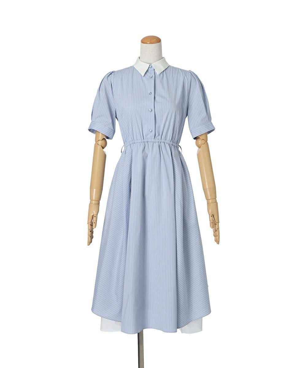 □バックラッフルストライプシャツワンピース/F i.n.t [53AE02g007
