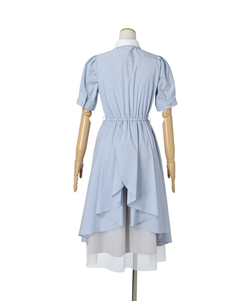 □バックラッフルストライプシャツワンピース/F i.n.t [53AE02g007