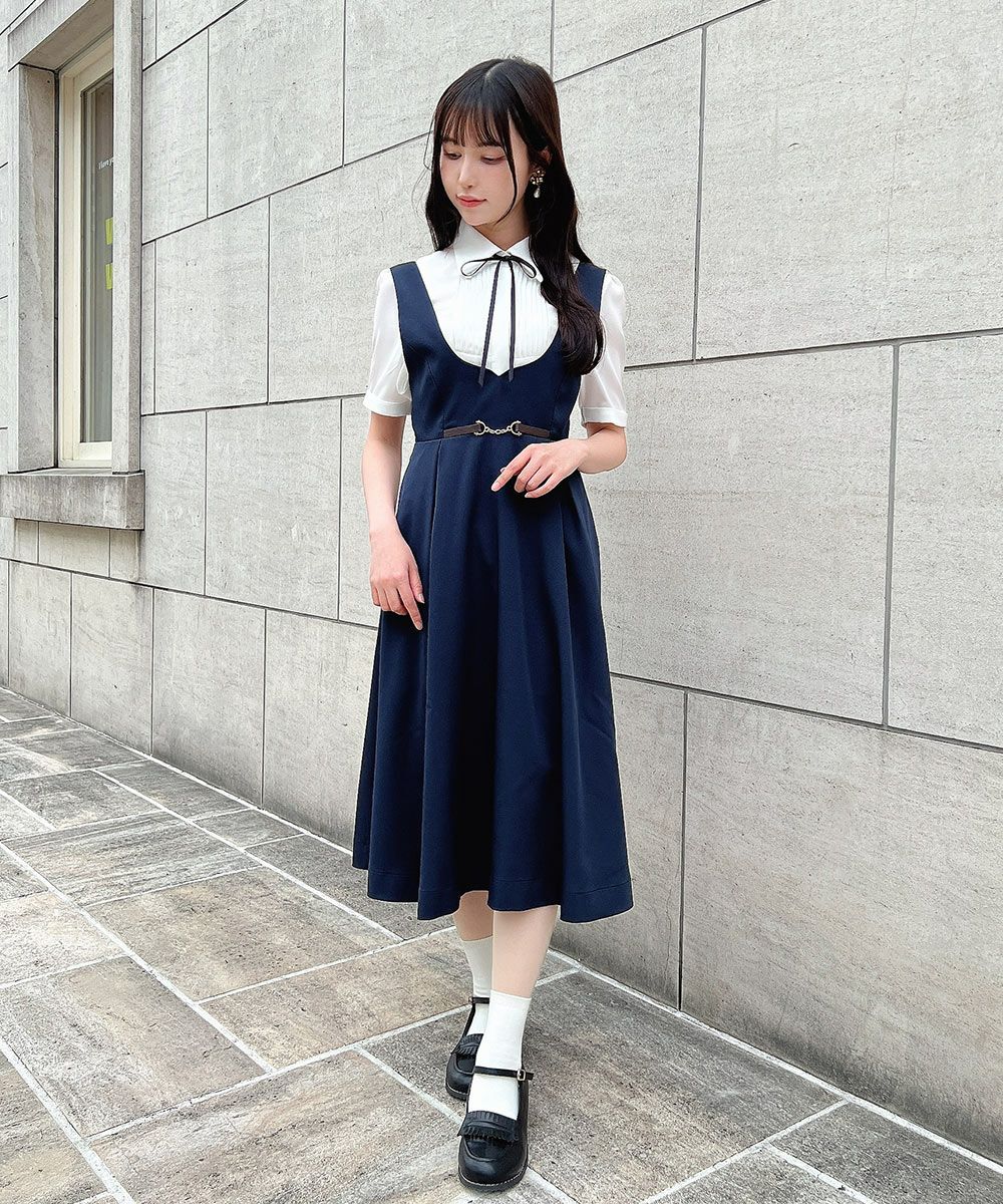 □チェーンビット使いディープVネックジャンパースカート/F i.n.t