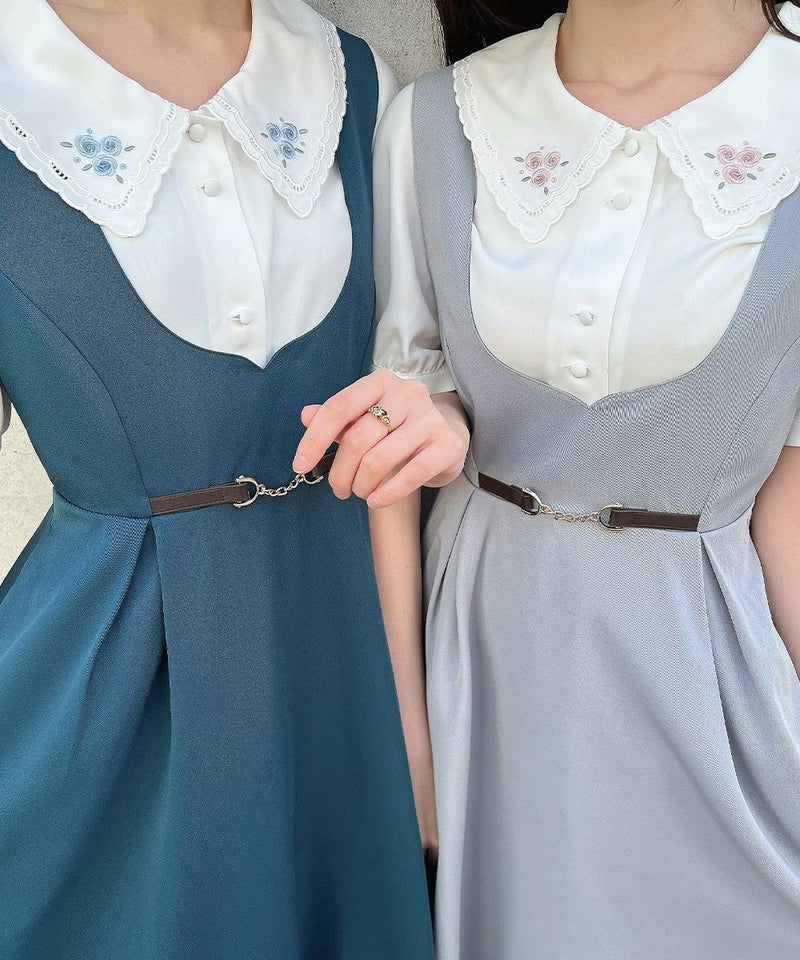 左：blue green / 165cm, 右：blue gray / 157cm