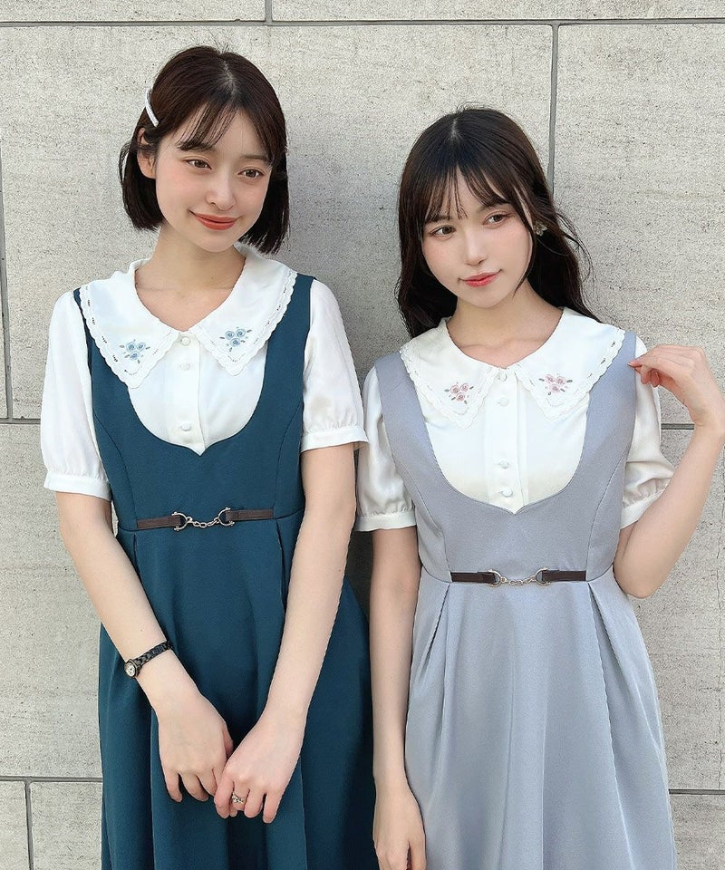 左：blue green / 165cm, 右：blue gray / 157cm