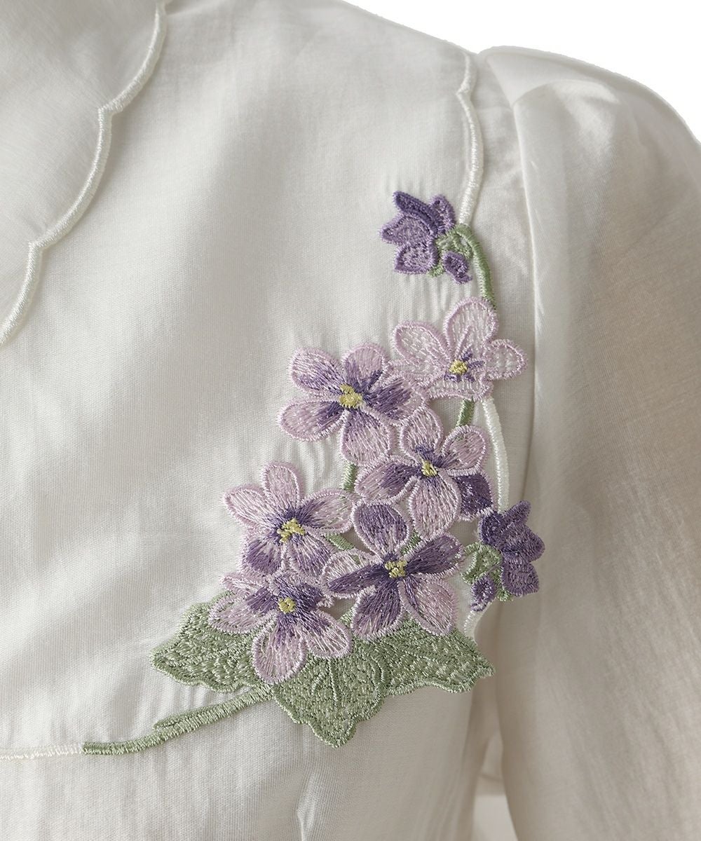 □ヴァイオレット刺繍ヨークシャツ/an another angelus [53BF01h007