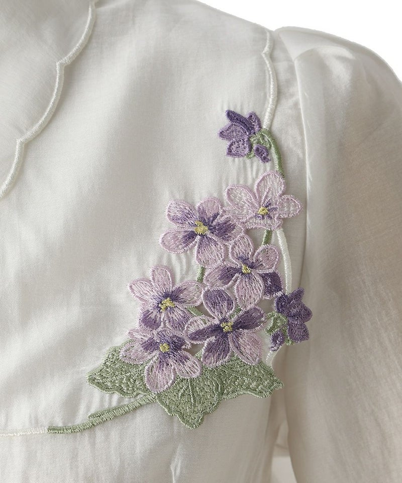 刺繍 (off white×purple)