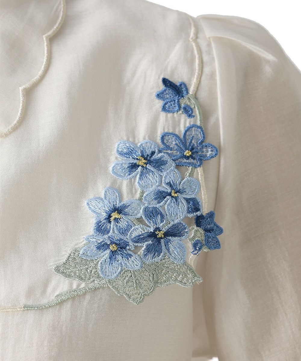 □ヴァイオレット刺繍ヨークシャツ/an another angelus [53BF01h007