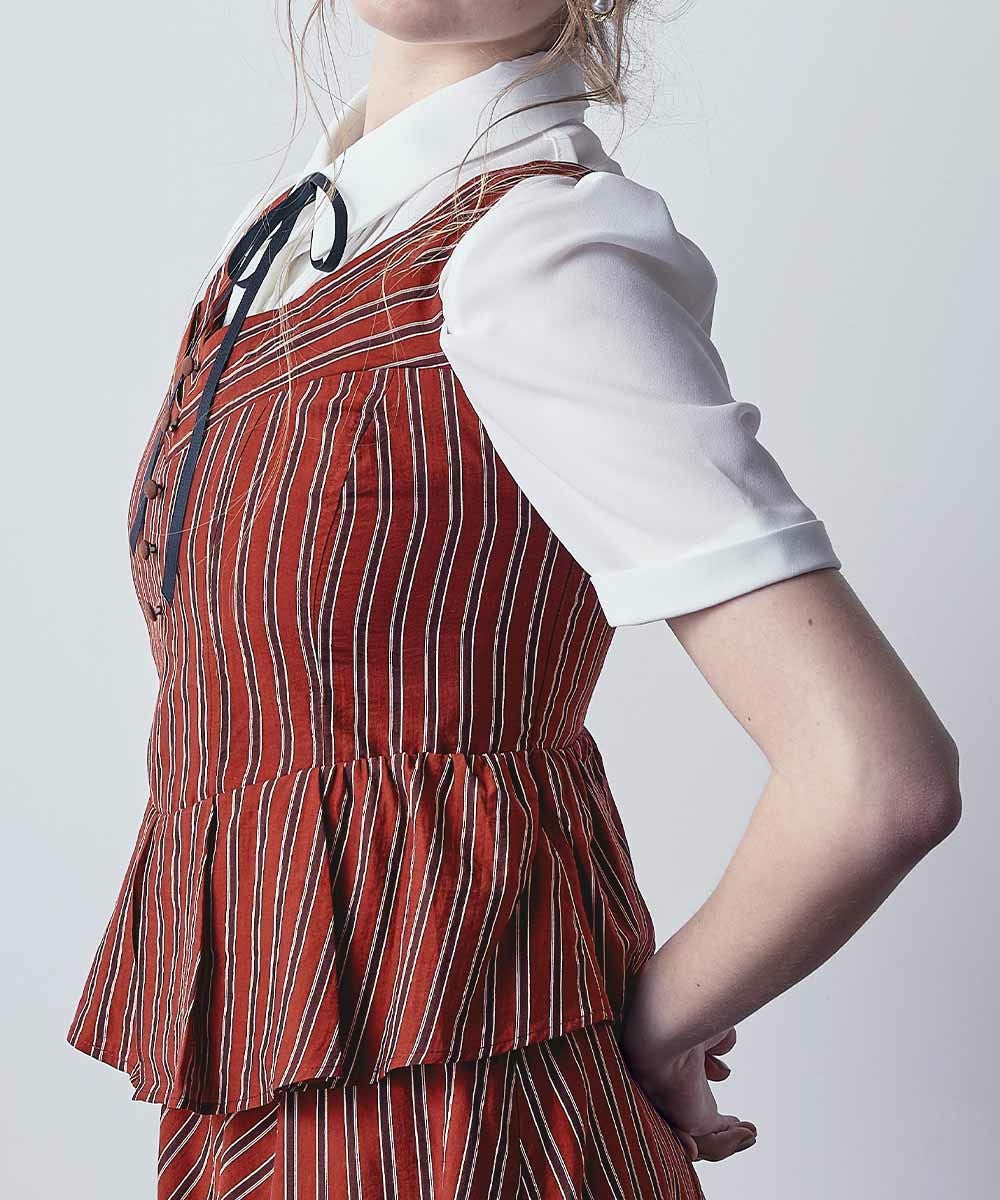 □ストライプペプラムビスチェ/an another angelus [53BF03f005] | F