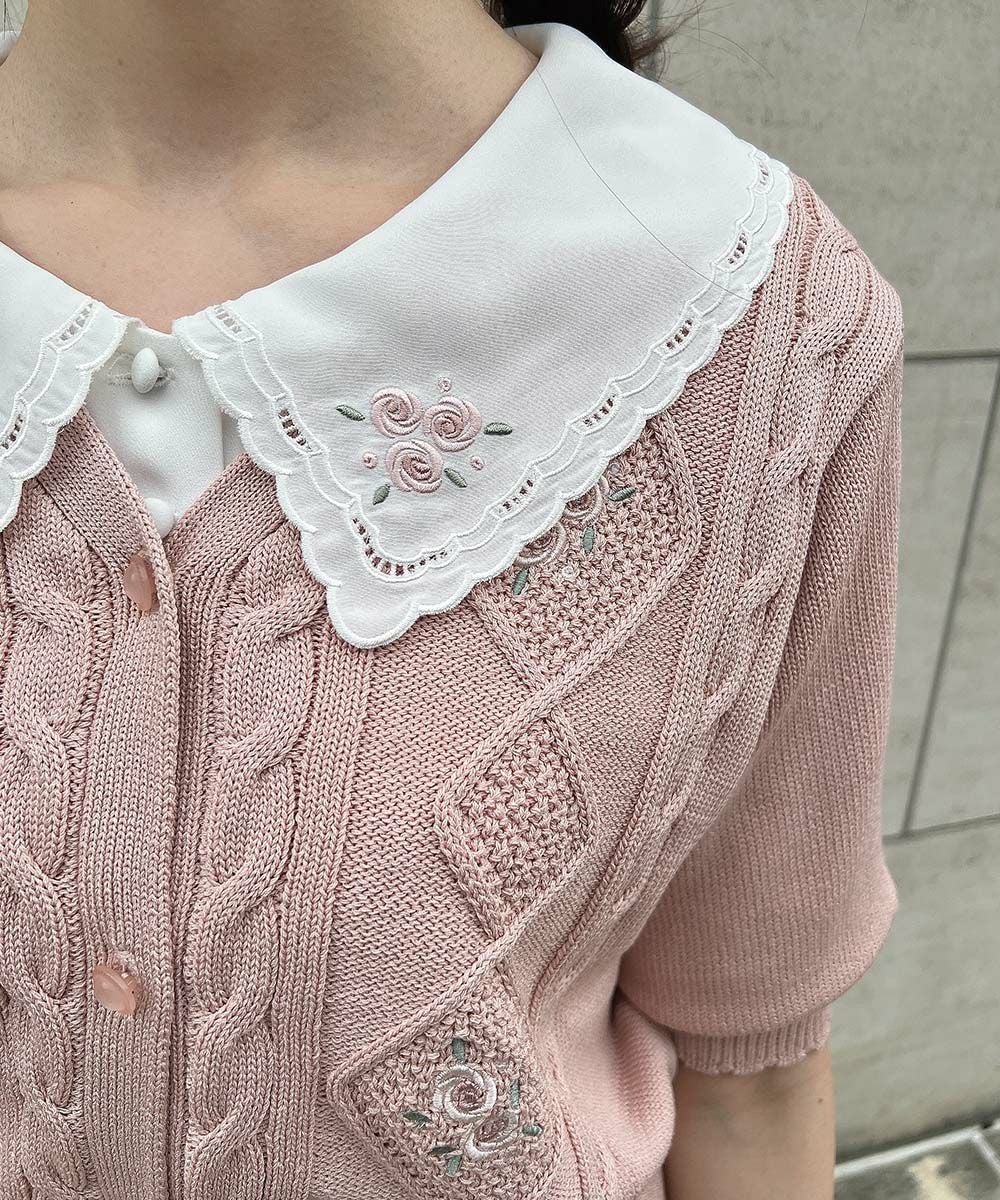 □リトルローズ刺繍カットワーク衿ブラウス/F i.n.t [53AF02g016] | F