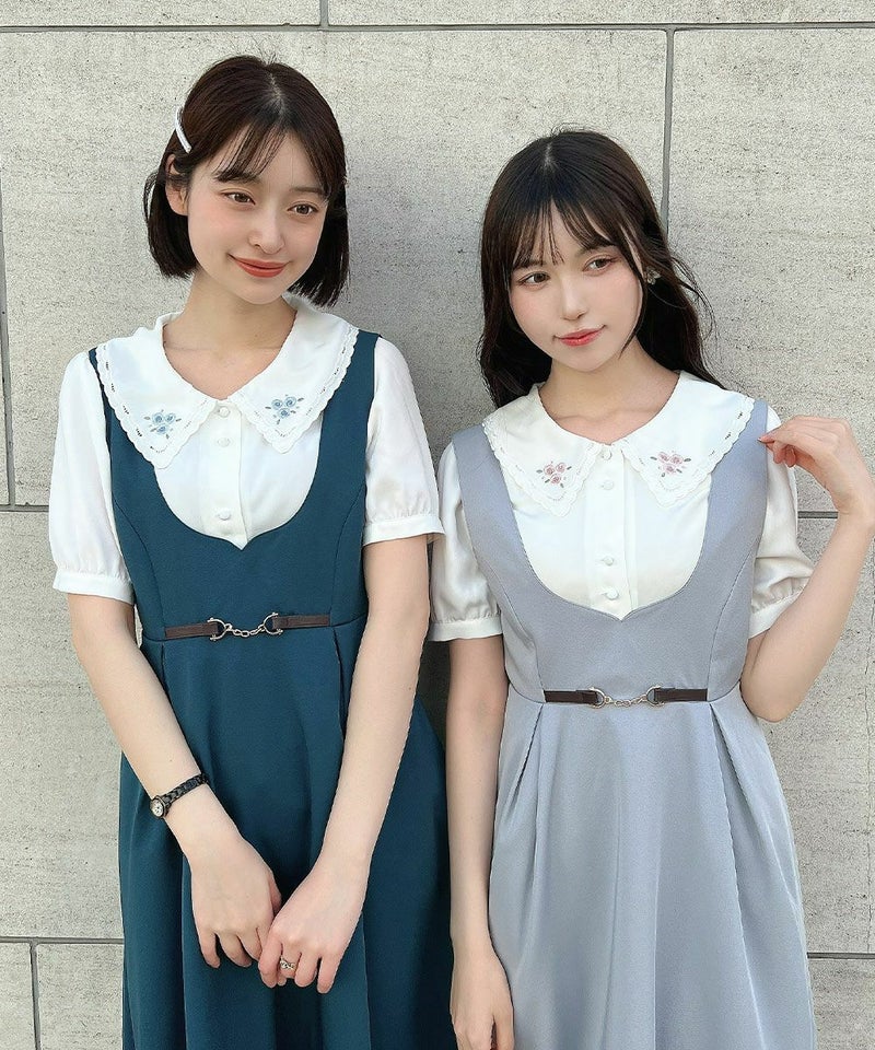 左：white×blue / 165cm, 右：white×pink / 157cm