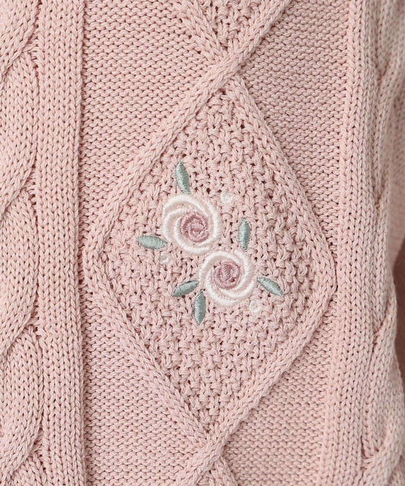 刺繍 (pink beige)