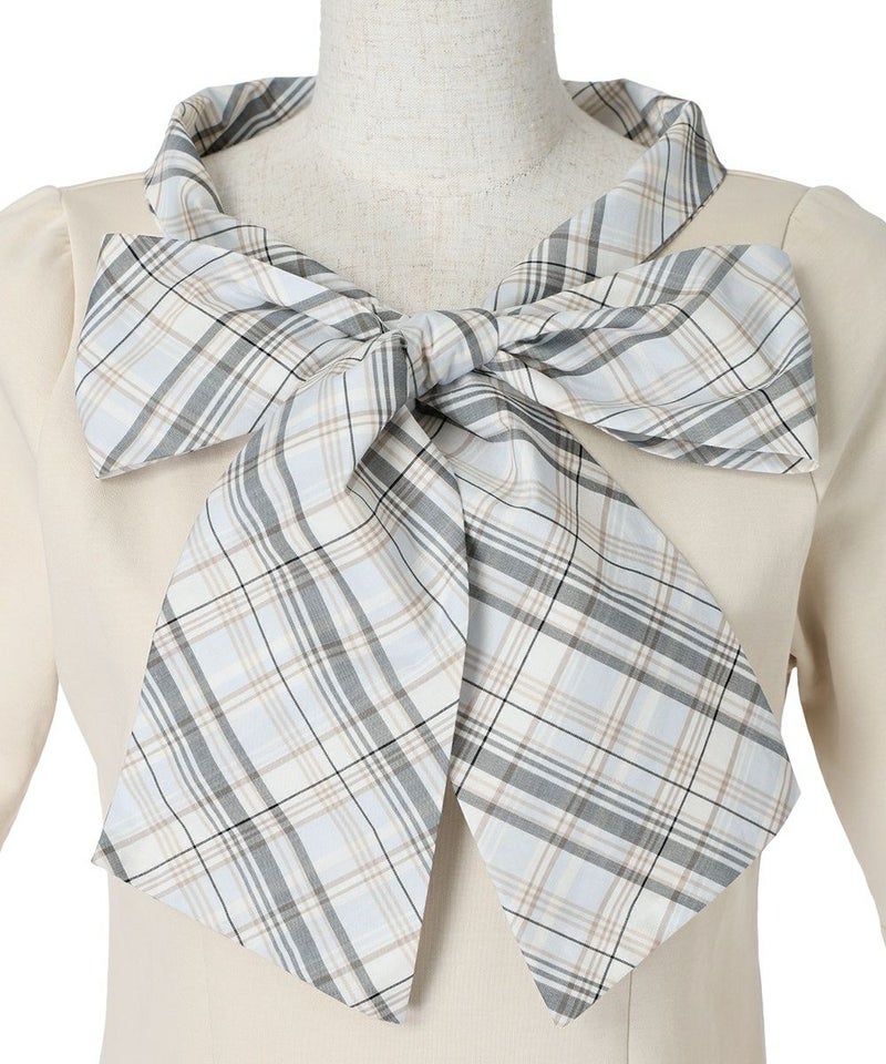 リボンタイアップ (light blue×white)