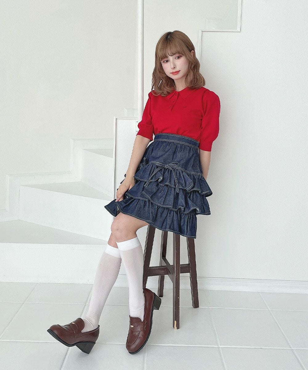 □ANロゴ刺繍ニットポロ/an another angelus [53BJ07h003] | F i.n.t
