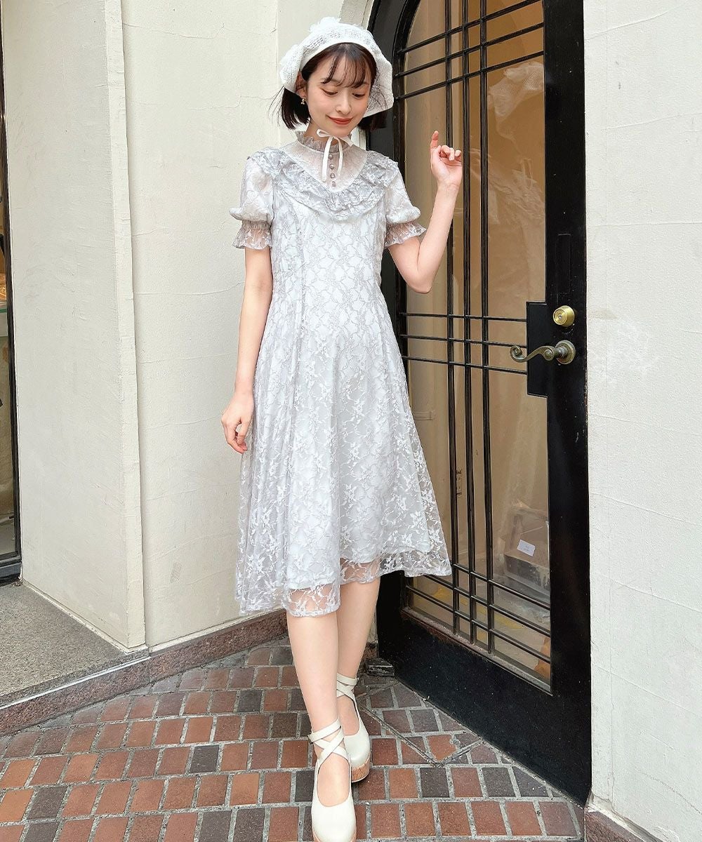 □ヨークフリル総レースワンピース/F i.n.t [53AE02h009] | F i.n.t