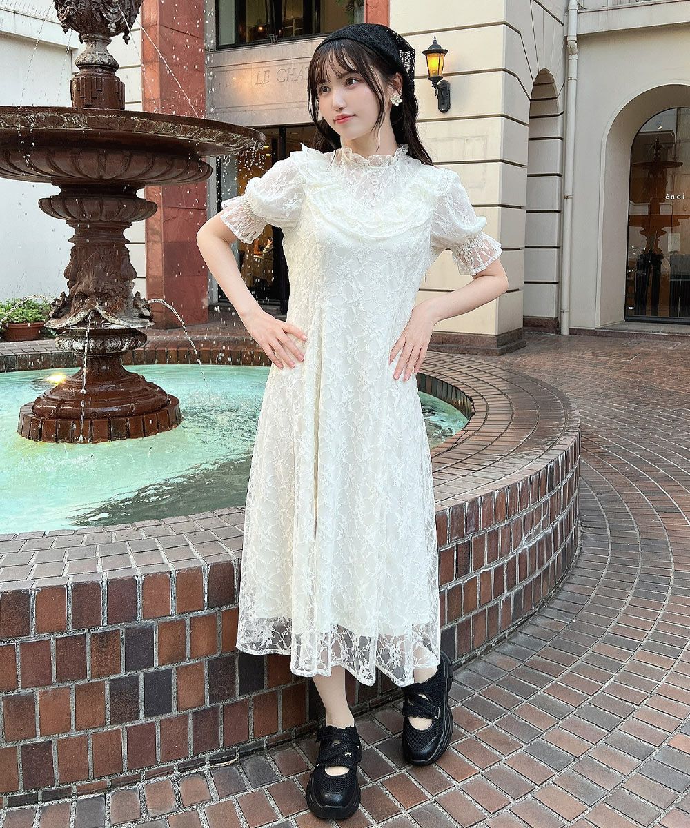 □ヨークフリル総レースワンピース/F i.n.t [53AE02h009] | F i.n.t