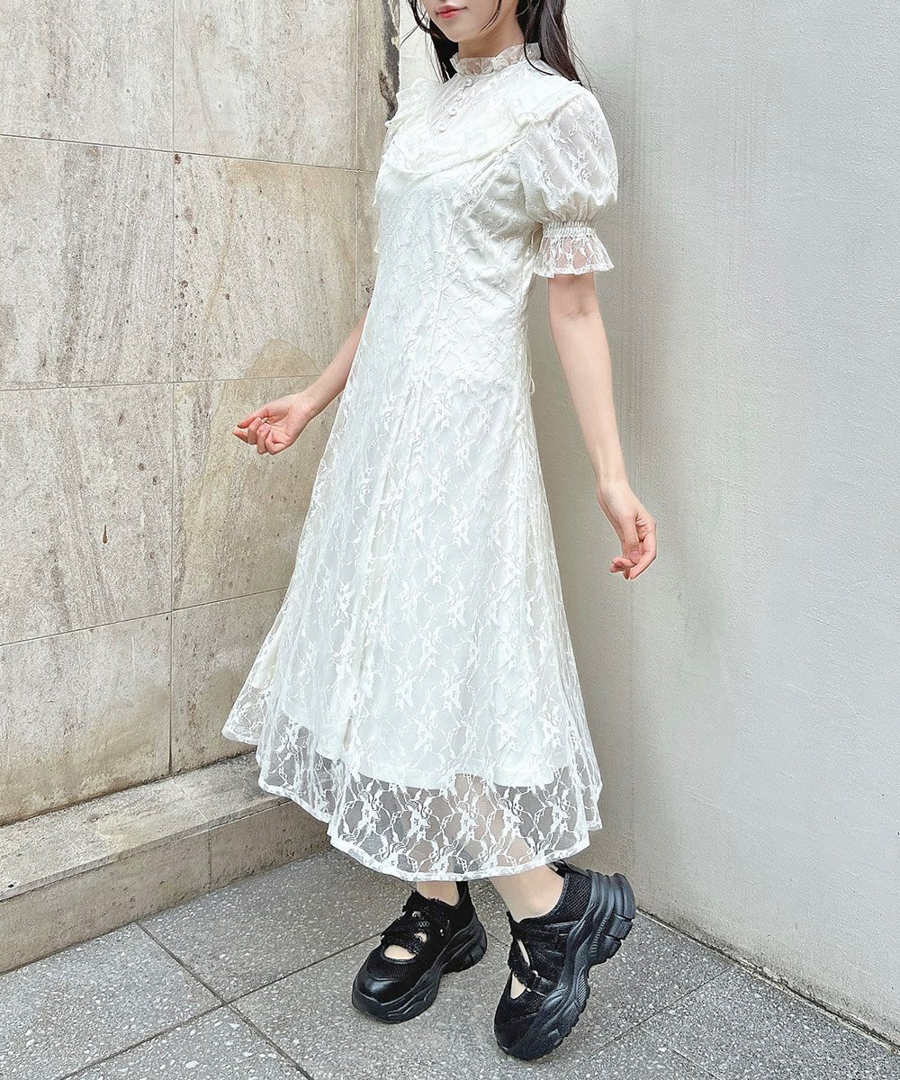 □ヨークフリル総レースワンピース/F i.n.t [53AE02h009] | F i.n.t