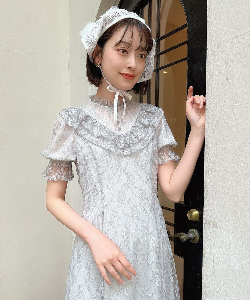 □ヨークフリル総レースワンピース/F i.n.t [53AE02h009] | F i.n.t