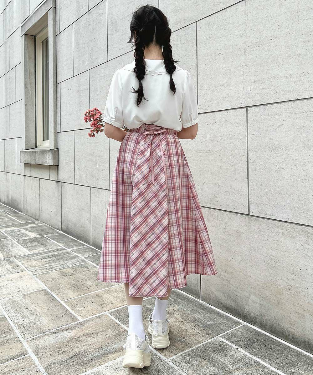 □コルセットチェックフレアースカート/F i.n.t [53AG02p008] | F