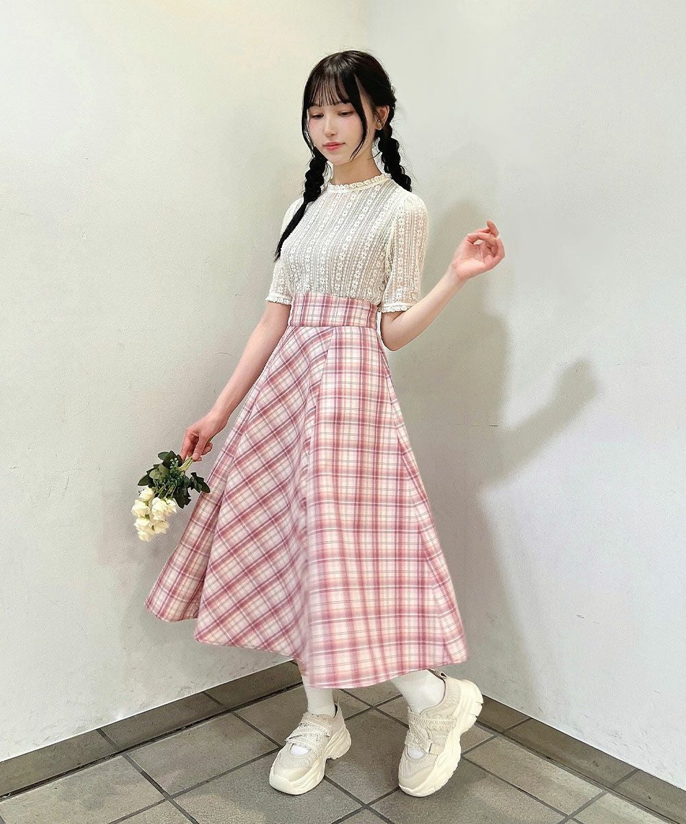 □コルセットチェックフレアースカート/F i.n.t [53AG02p008] | F