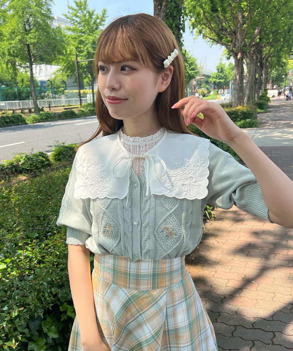 □ドビーストライプ前開きワンピース/an another angelus [26BE03g012