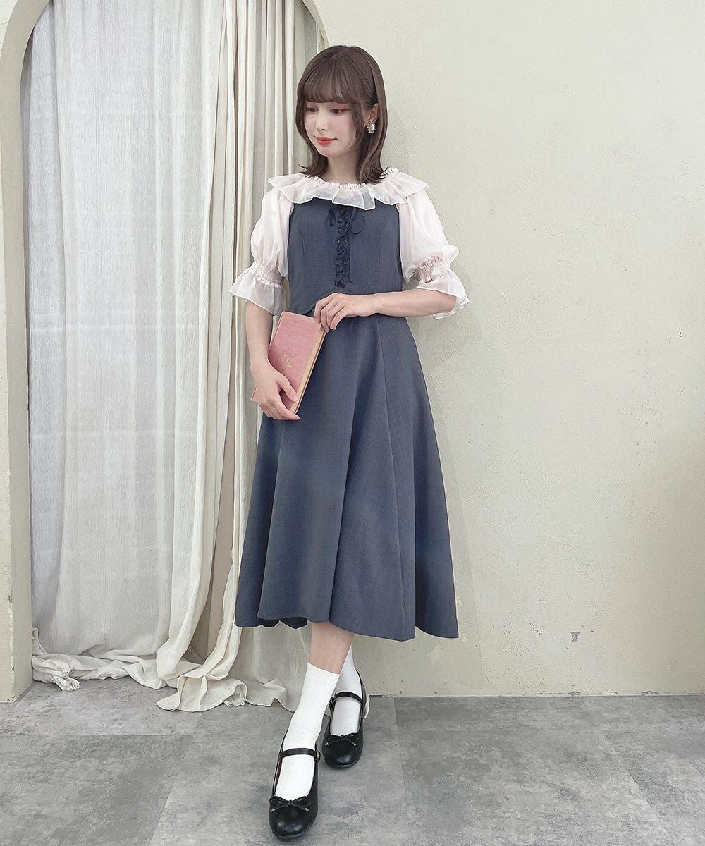 □フロントレースアップコルセットキャミワンピース/F&A [54CE02f001