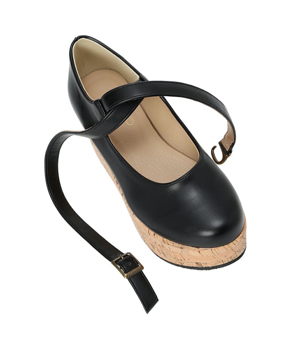 再入荷】クロスストラップ厚底パンプス/an another angelus