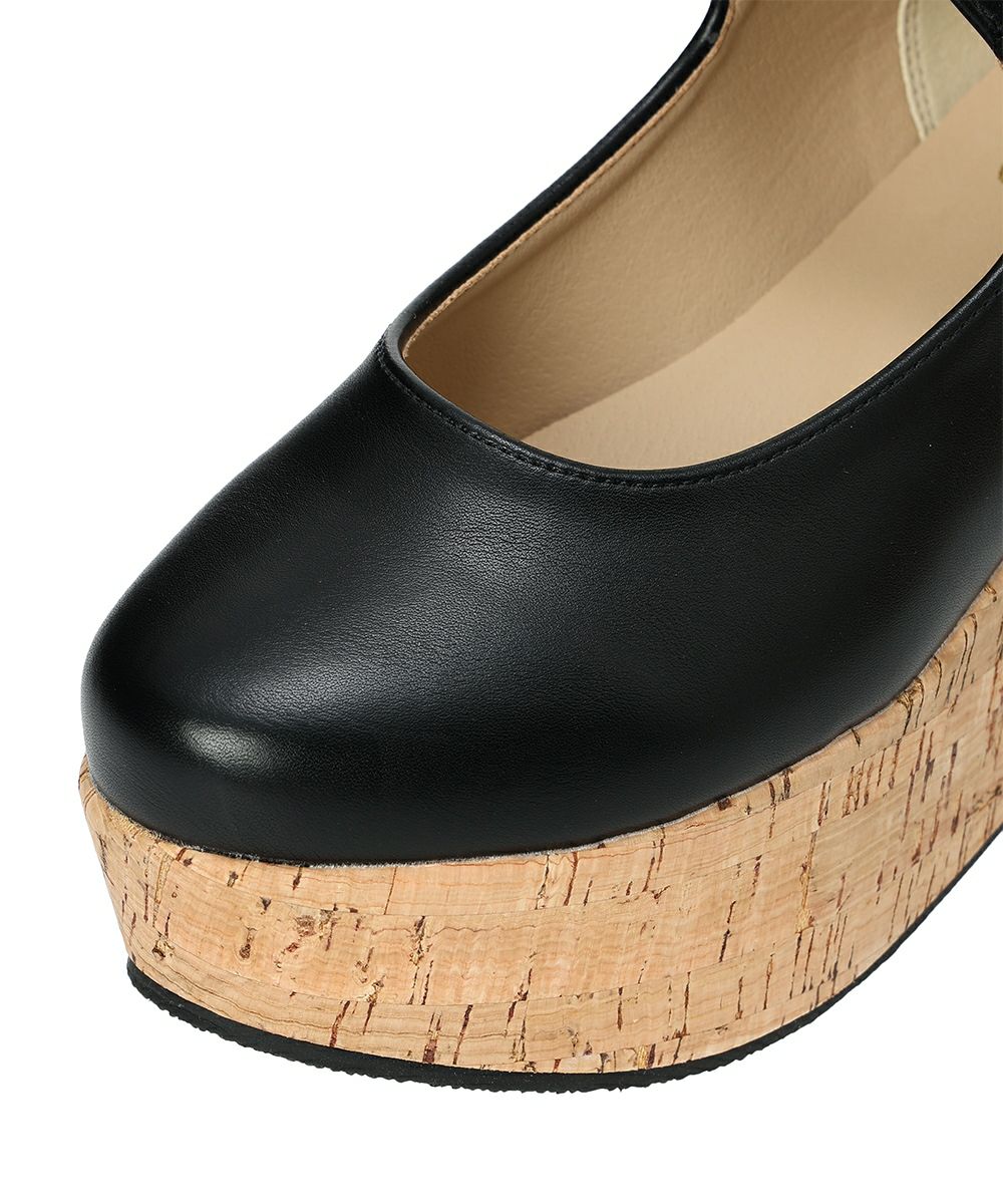 再入荷】クロスストラップ厚底パンプス/an another angelus