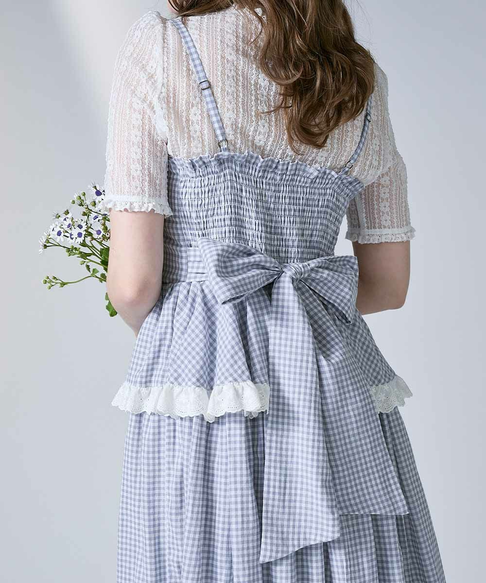 【beautiful people】キャミワンピース ギンガムチェック □ギンガムチェックティアードキャミワンピース/F i.n.t [54AE02f012
