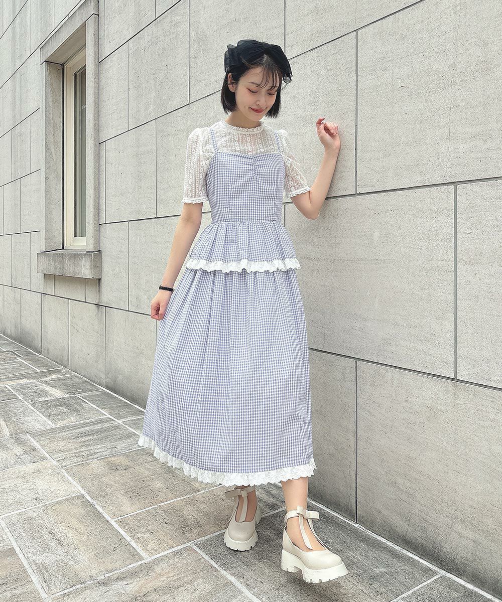 □ギンガムチェックティアードキャミワンピース/F i.n.t [54AE02f012